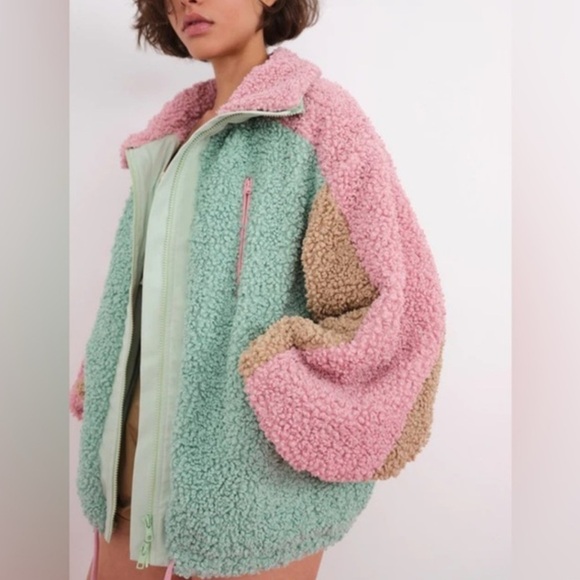 For Love And Lemons Jackets & Blazers - For Love And Lemons Pastel Sherpa Jacket